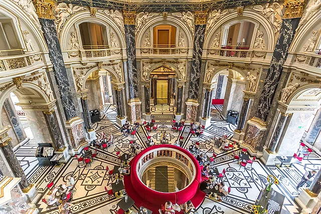 The café in the Cupola Hall of the Kunsthistorisches Museum, seen from above