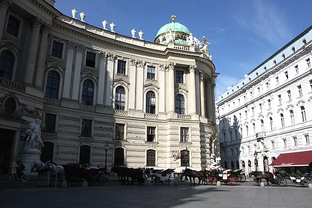 The Michaelertor, the entrance gate of the Hofburg, with its green dome